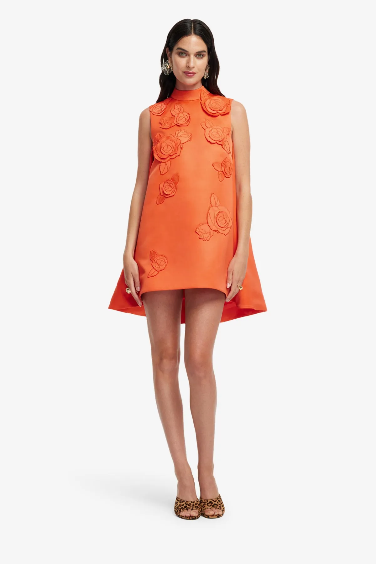 Fallon Appliqué Floral Mini Dress - Saffron sold by LEO LIN product image thumbnail 3