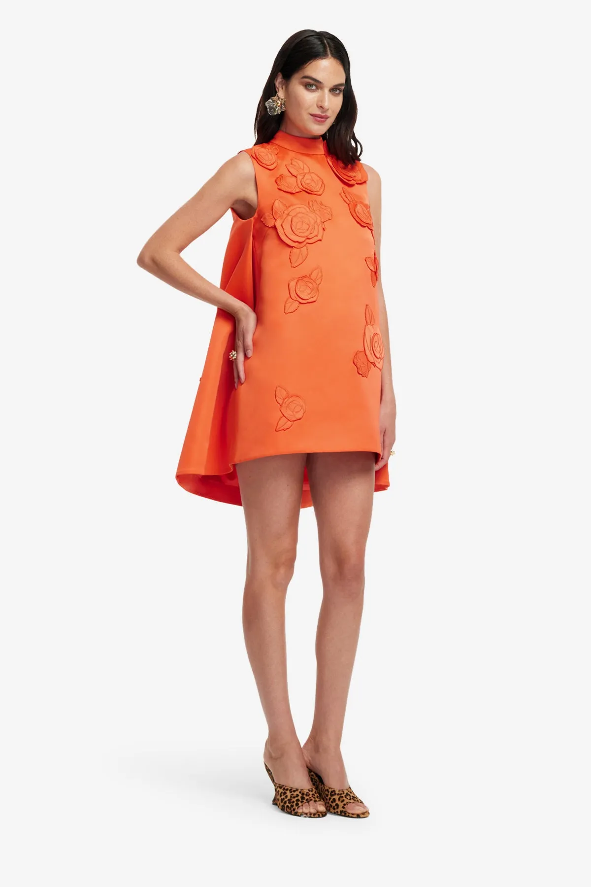 Fallon Appliqué Floral Mini Dress - Saffron sold by LEO LIN product image thumbnail 4