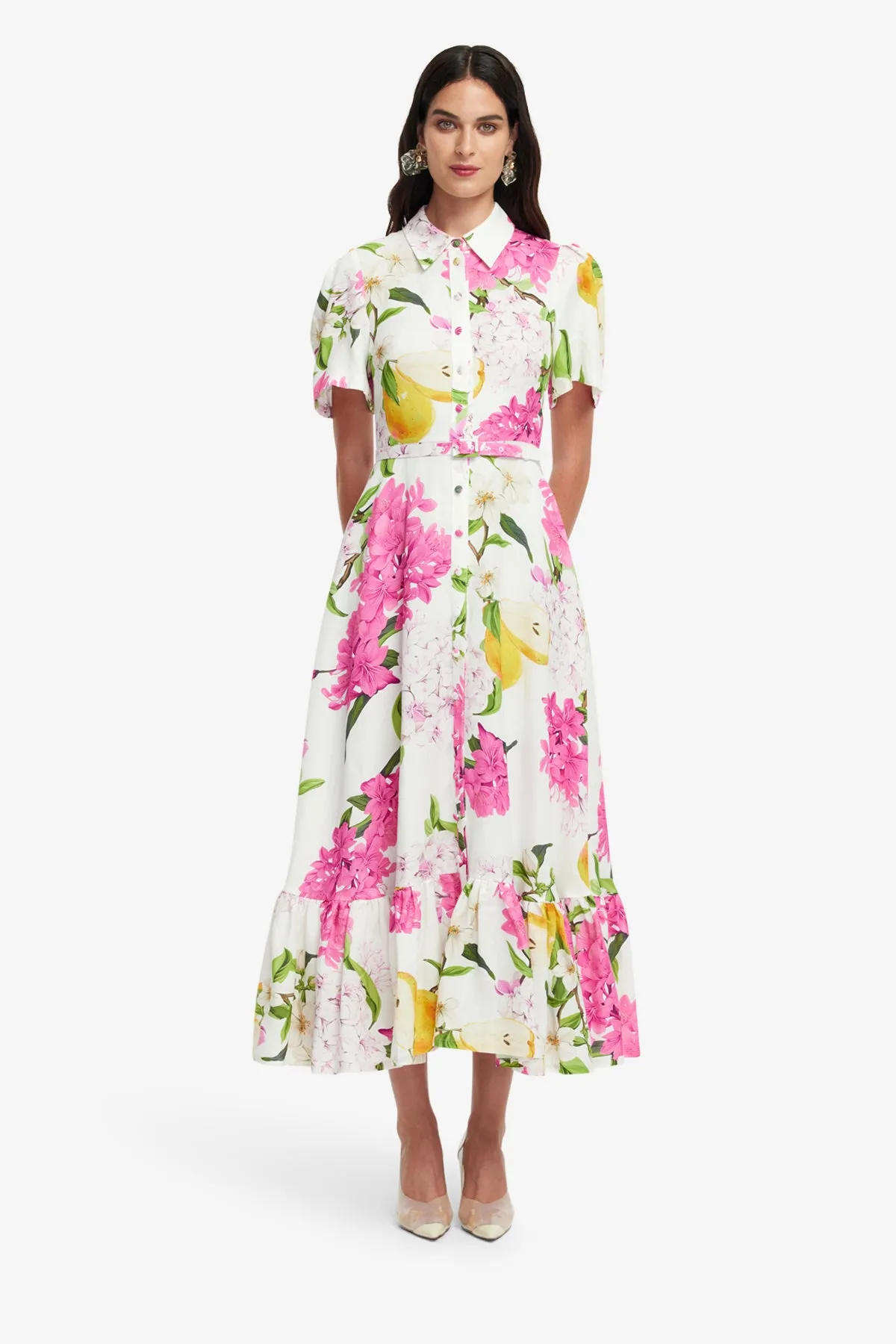 Becca Short Sleeve Midi Dress - Floral Pear Print sold by LEO LIN product image thumbnail 2