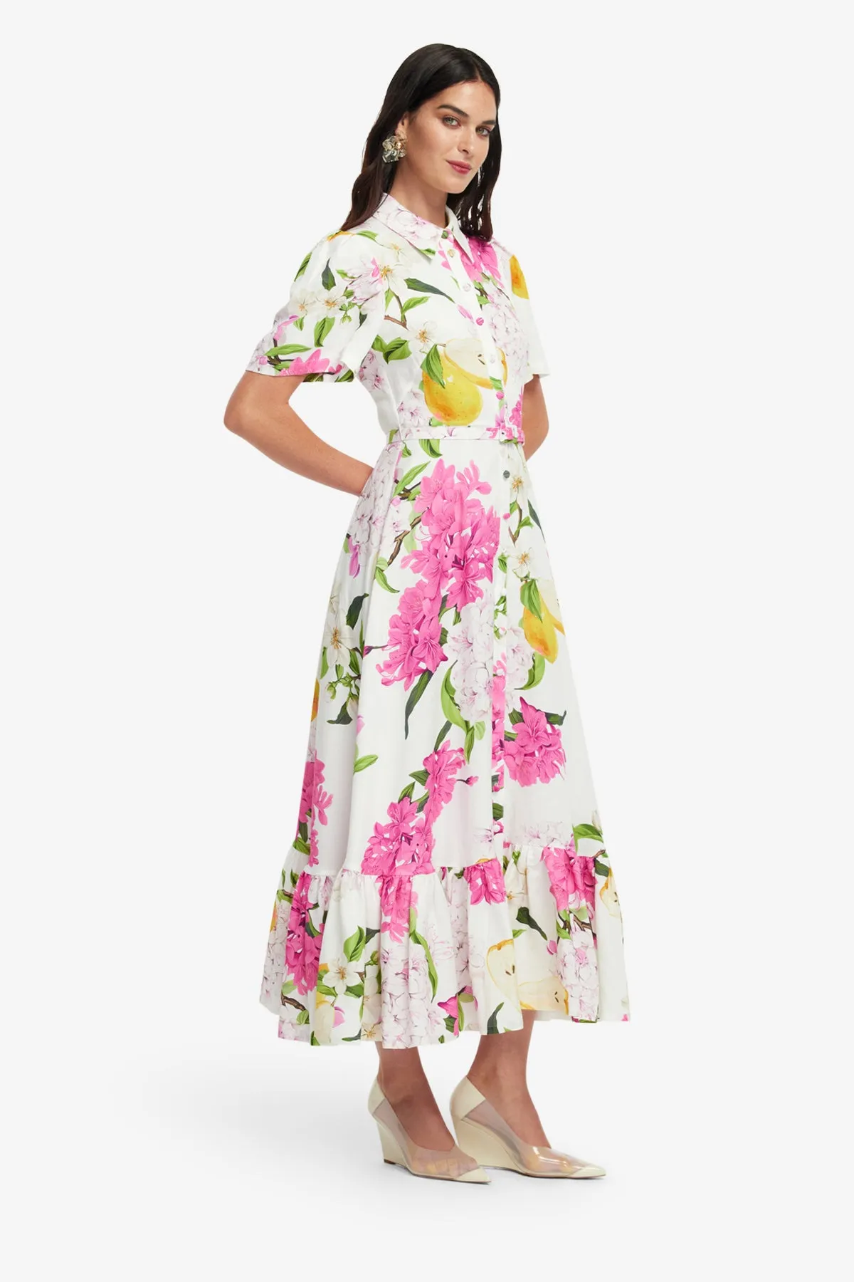 Becca Short Sleeve Midi Dress - Floral Pear Print sold by LEO LIN product image thumbnail 4