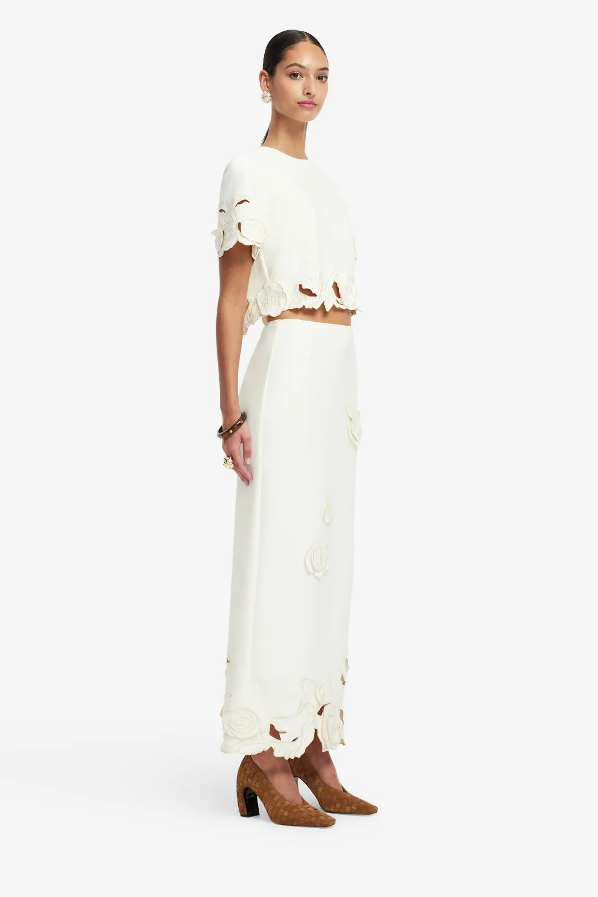 Kyra Appliqué Maxi Skirt - Vanilla sold by LEO LIN product image thumbnail 4