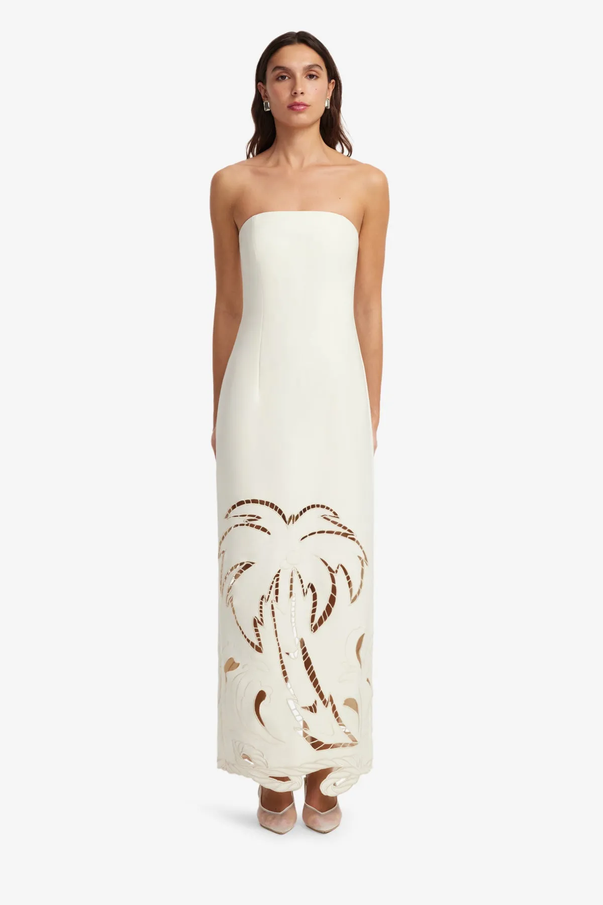 Rayna Palm Bustier Maxi Dress - Vanilla sold by LEO LIN product image thumbnail 2