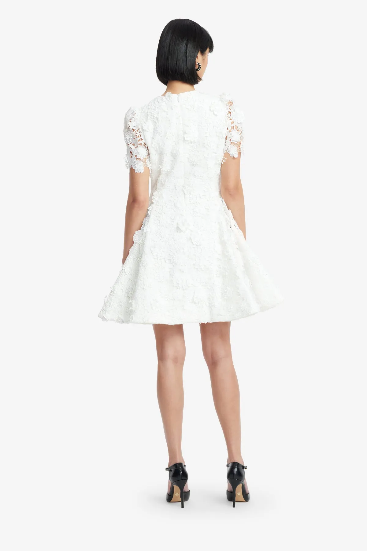 Elyse Lace Short Sleeve Mini Dress - Snow sold by LEO LIN product image thumbnail 5