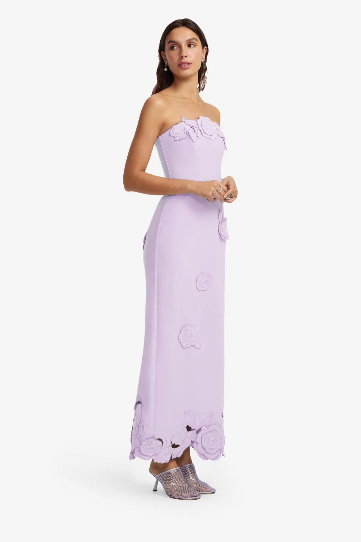 Rayna Appliqué Bustier Maxi Dress - Lilac sold by LEO LIN product image thumbnail 3