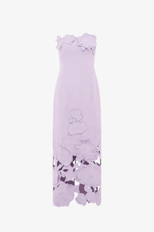 Rayna Appliqué Bustier Maxi Dress - Lilac sold by LEO LIN