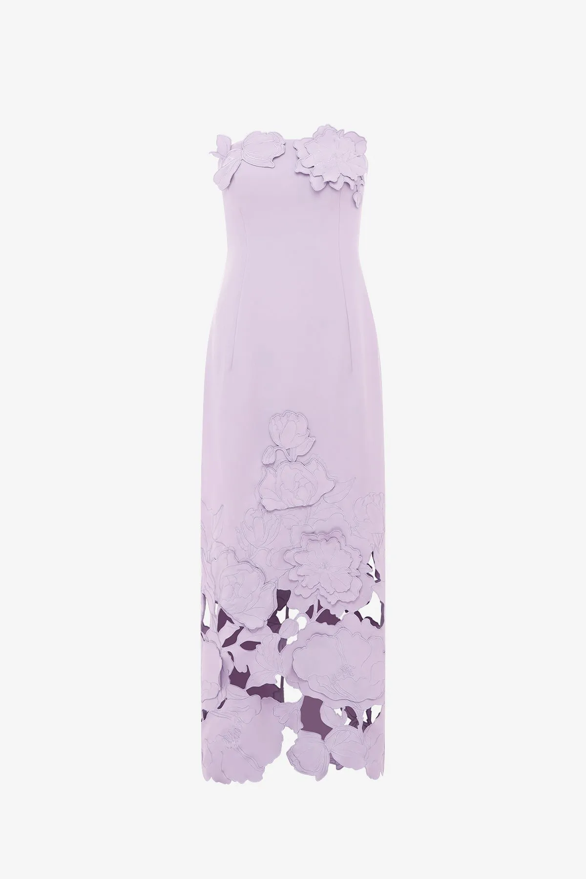 Rayna Appliqué Bustier Maxi Dress - Lilac sold by LEO LIN