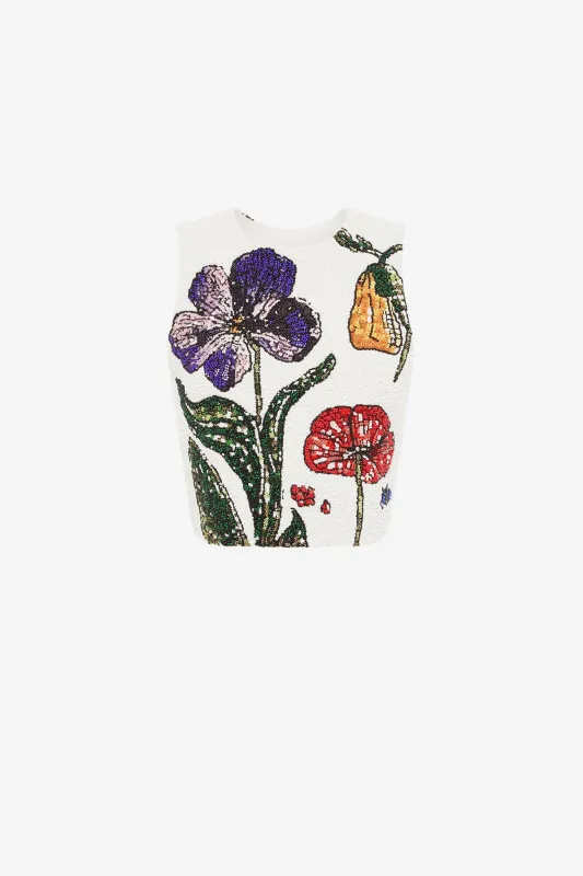 Iris Beaded Top - Wildflowers sold by LEO LIN