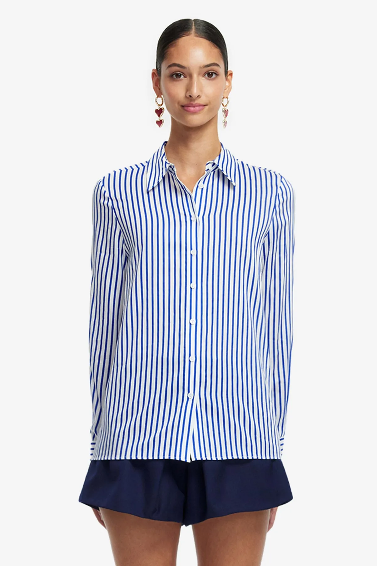 Rosaline Striped Shirt - Navy sold by LEO LIN product image thumbnail 2