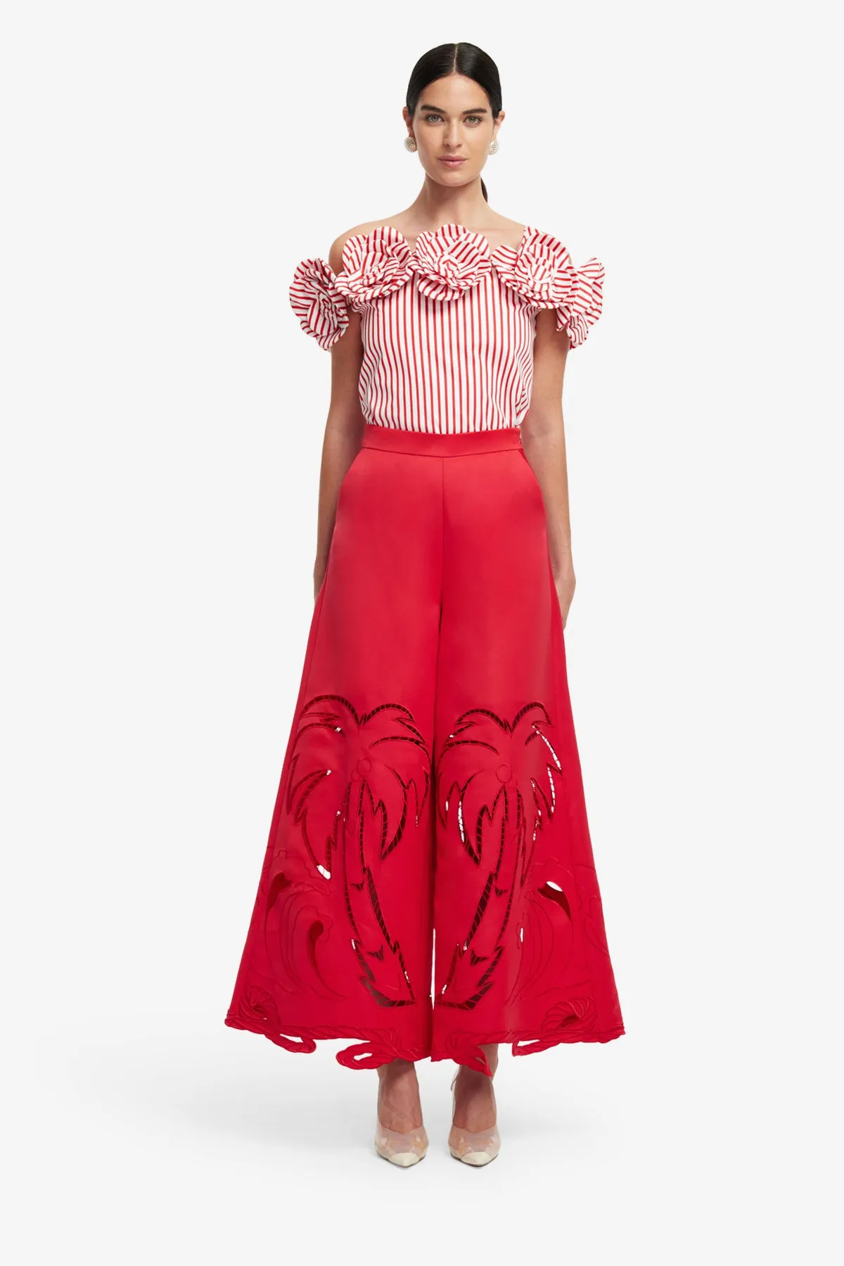 Theodora Palm Pants - Scarlet sold by LEO LIN product image thumbnail 2