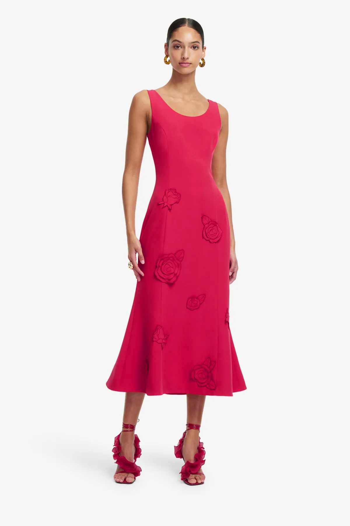 Emily Appliqué Midi Dress - Scarlet sold by LEO LIN product image thumbnail 3