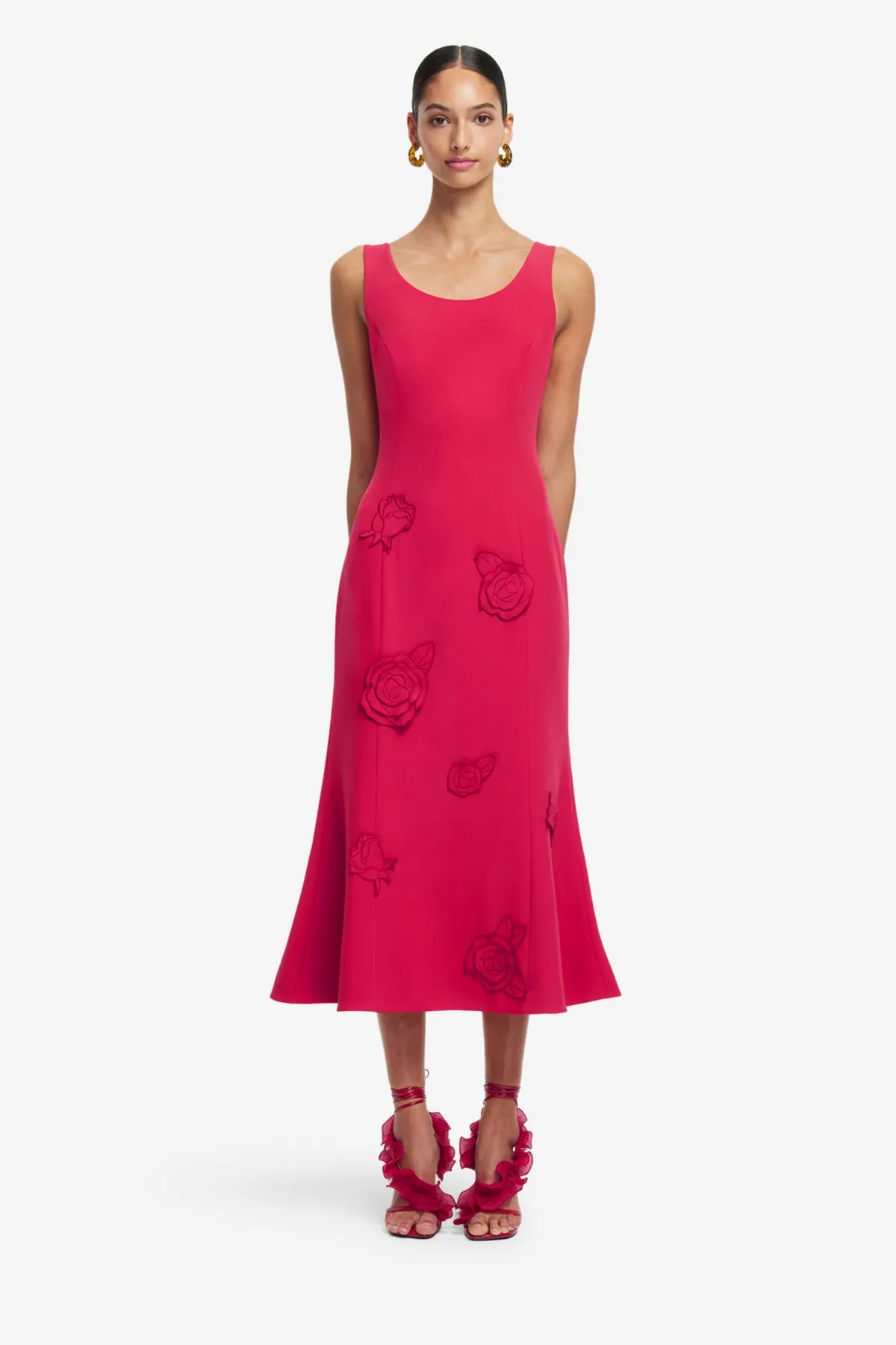 Emily Appliqué Midi Dress - Scarlet sold by LEO LIN product image thumbnail 2