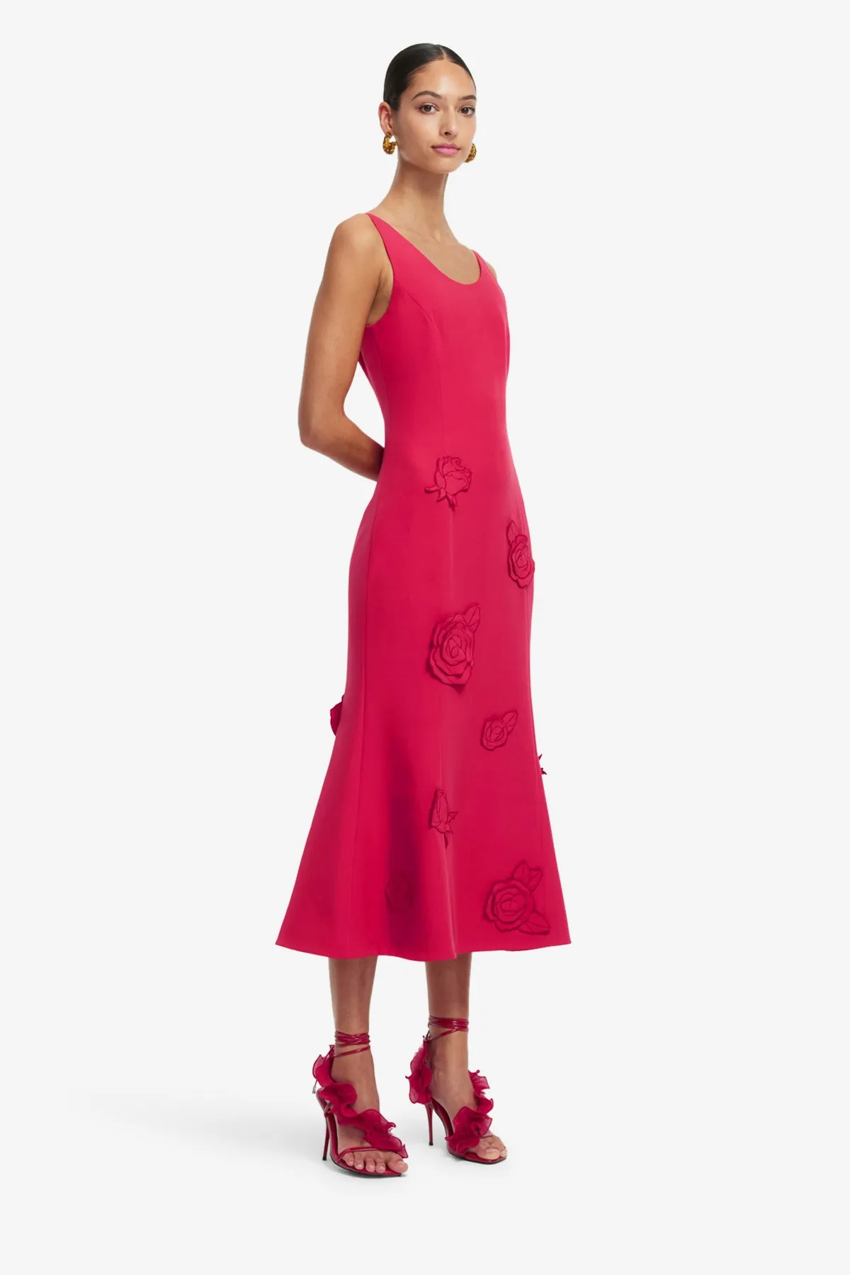 Emily Appliqué Midi Dress - Scarlet sold by LEO LIN product image thumbnail 4