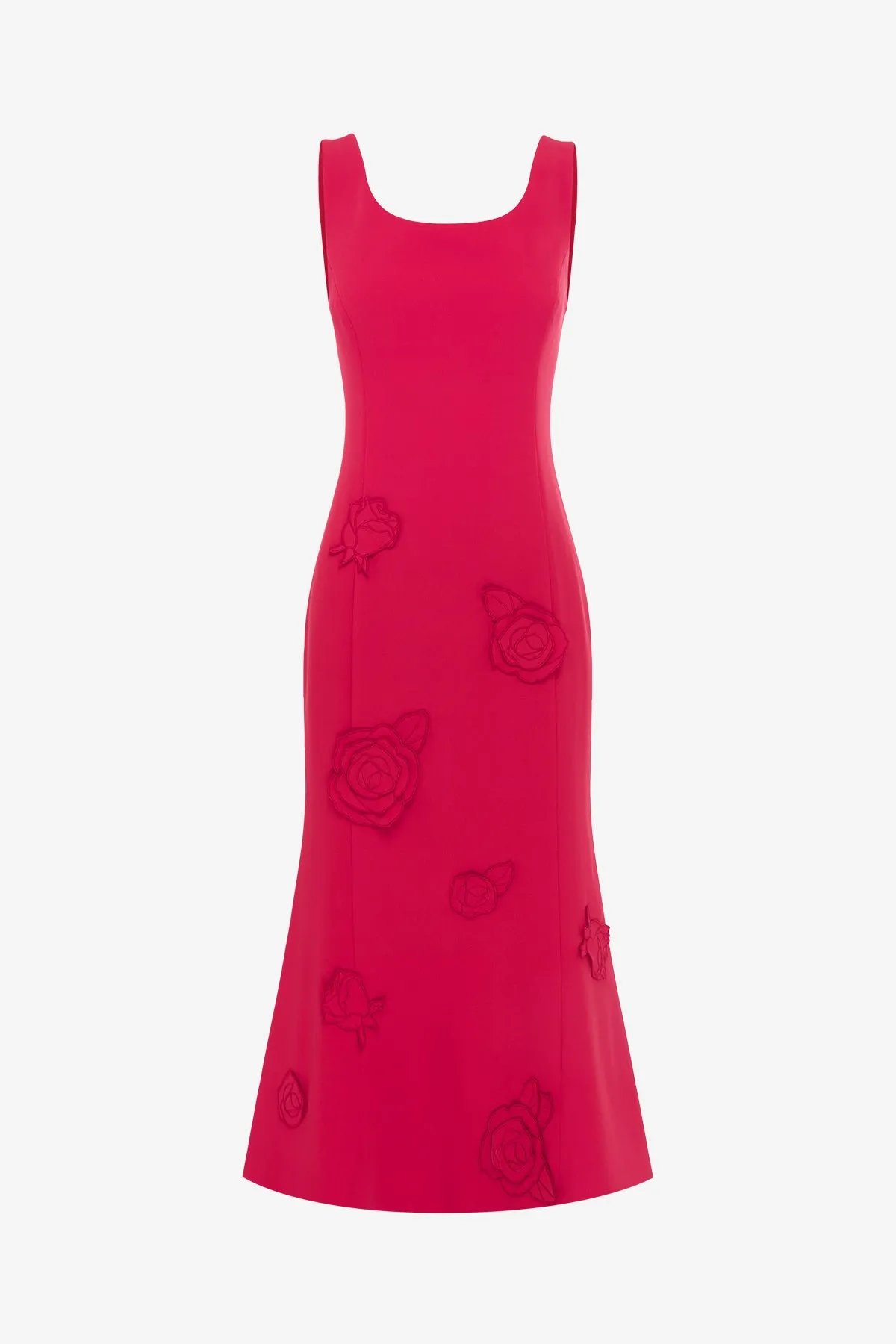 Emily Appliqué Midi Dress - Scarlet sold by LEO LIN