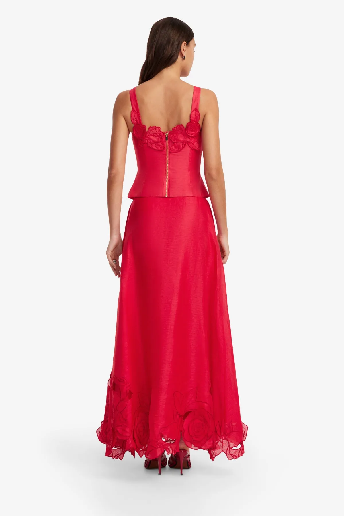 Melissa Linen Appliqué Maxi Skirt - Scarlet sold by LEO LIN product image thumbnail 5