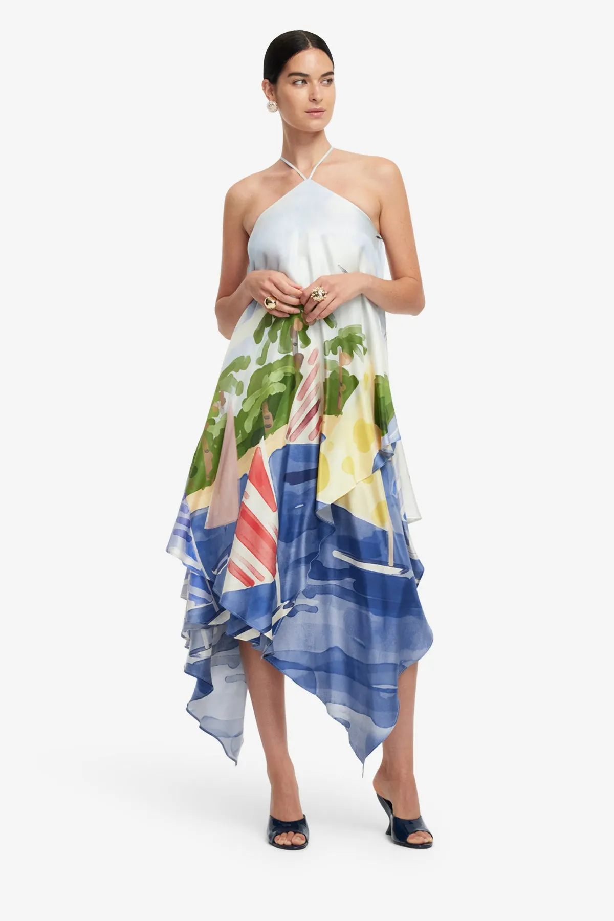 Sally Halterneck Maxi Dress - Nautical Print sold by LEO LIN product image thumbnail 3