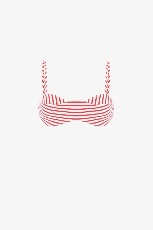 Julia Striped Bralette - Scarlet sold by LEO LIN