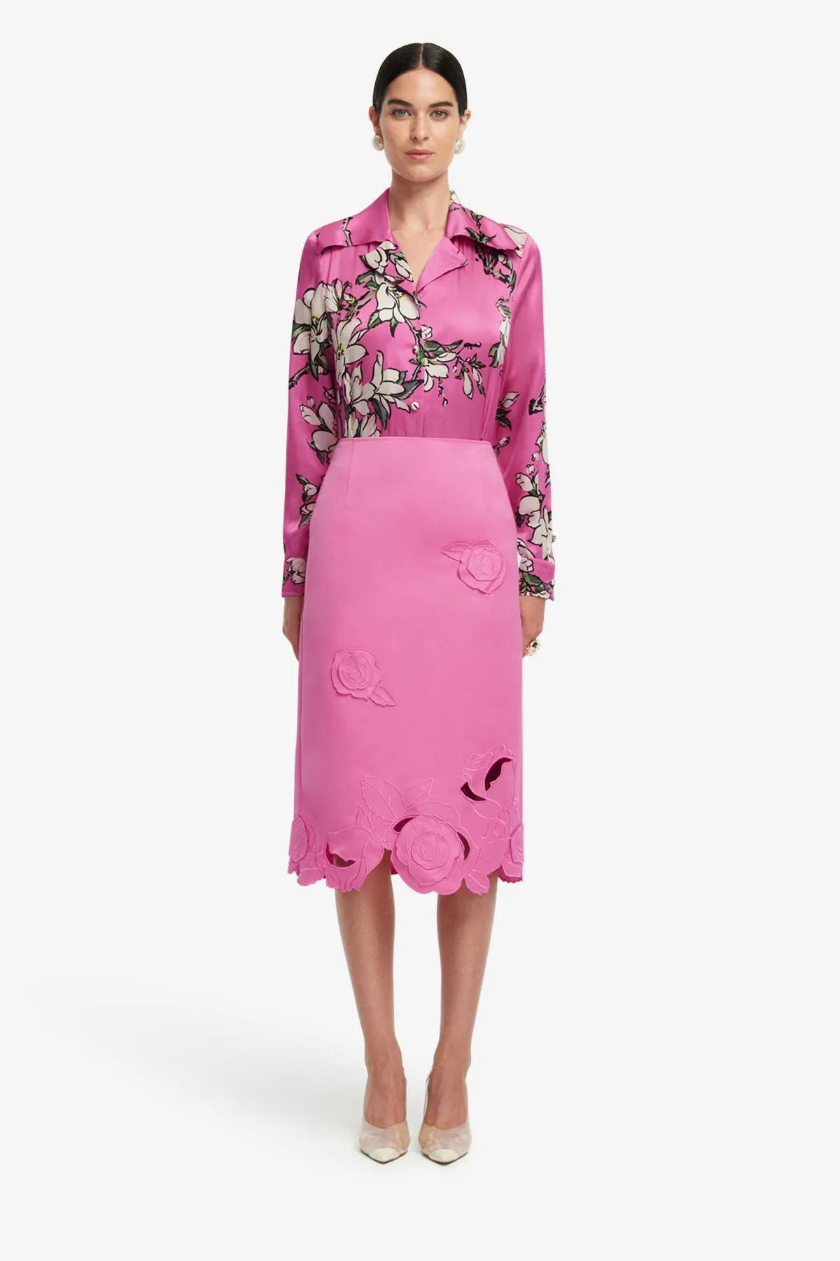 Carly Appliqué Midi Skirt - Pink sold by LEO LIN product image thumbnail 2