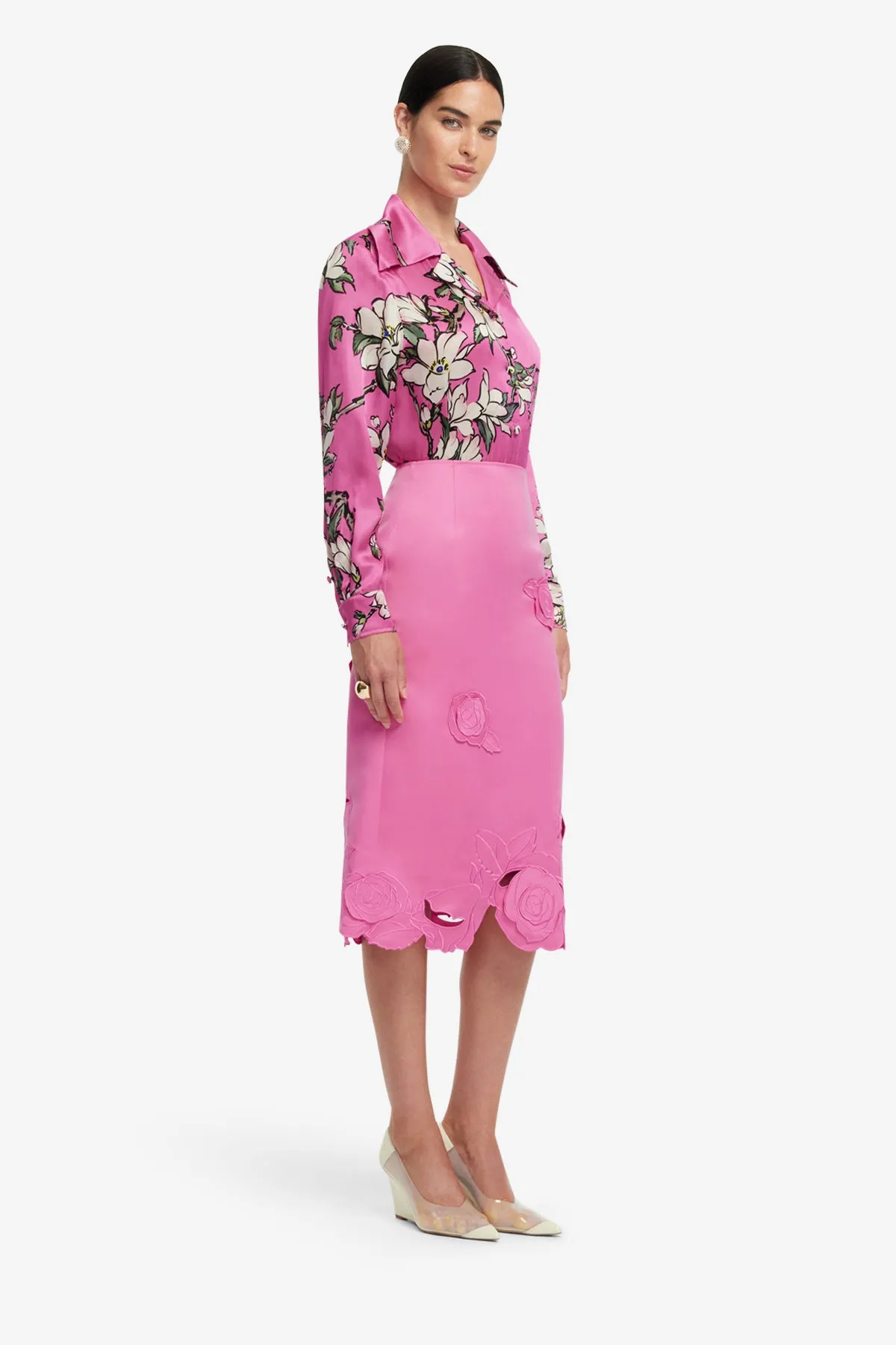 Carly Appliqué Midi Skirt - Pink sold by LEO LIN product image thumbnail 4
