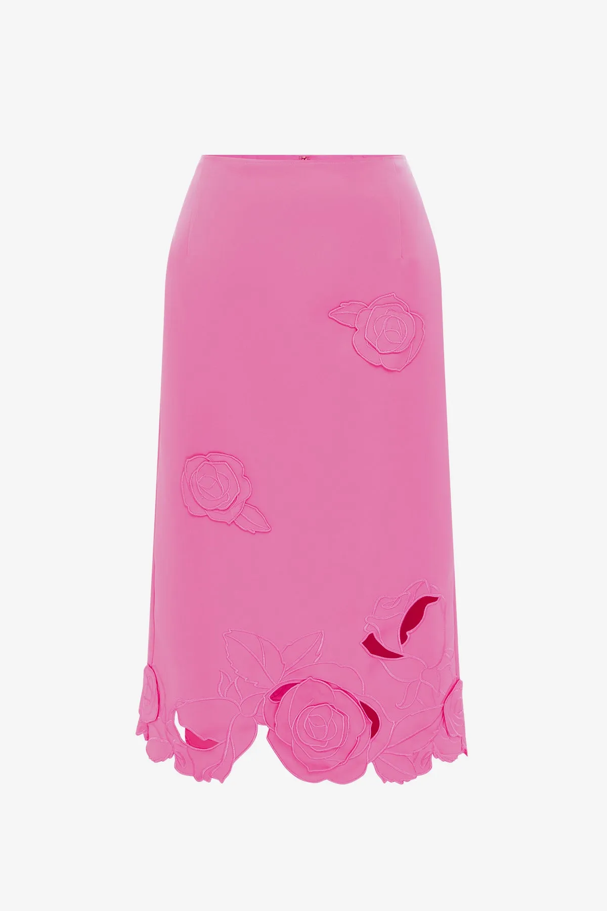 Carly Appliqué Midi Skirt - Pink sold by LEO LIN