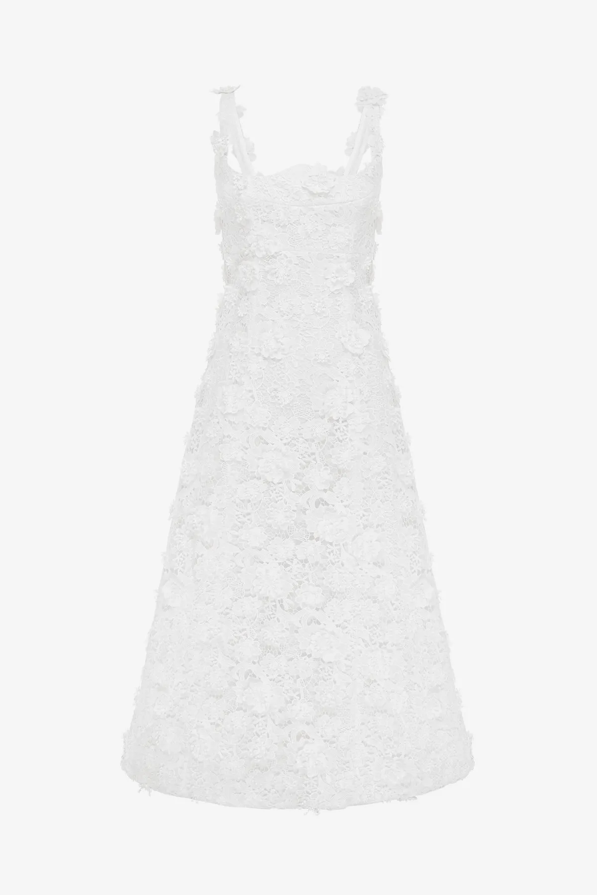Odette Lace Midi Dress - Snow sold by LEO LIN