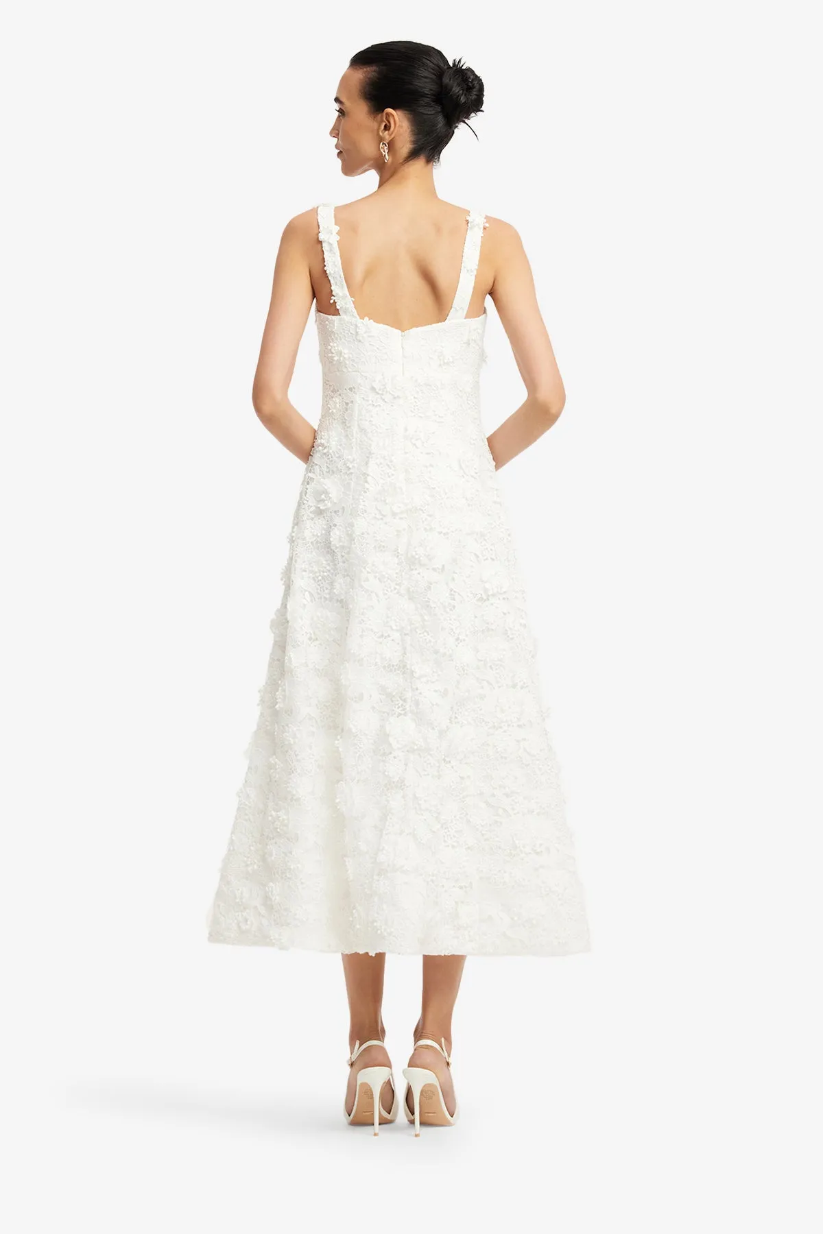 Odette Lace Midi Dress - Snow sold by LEO LIN product image thumbnail 5