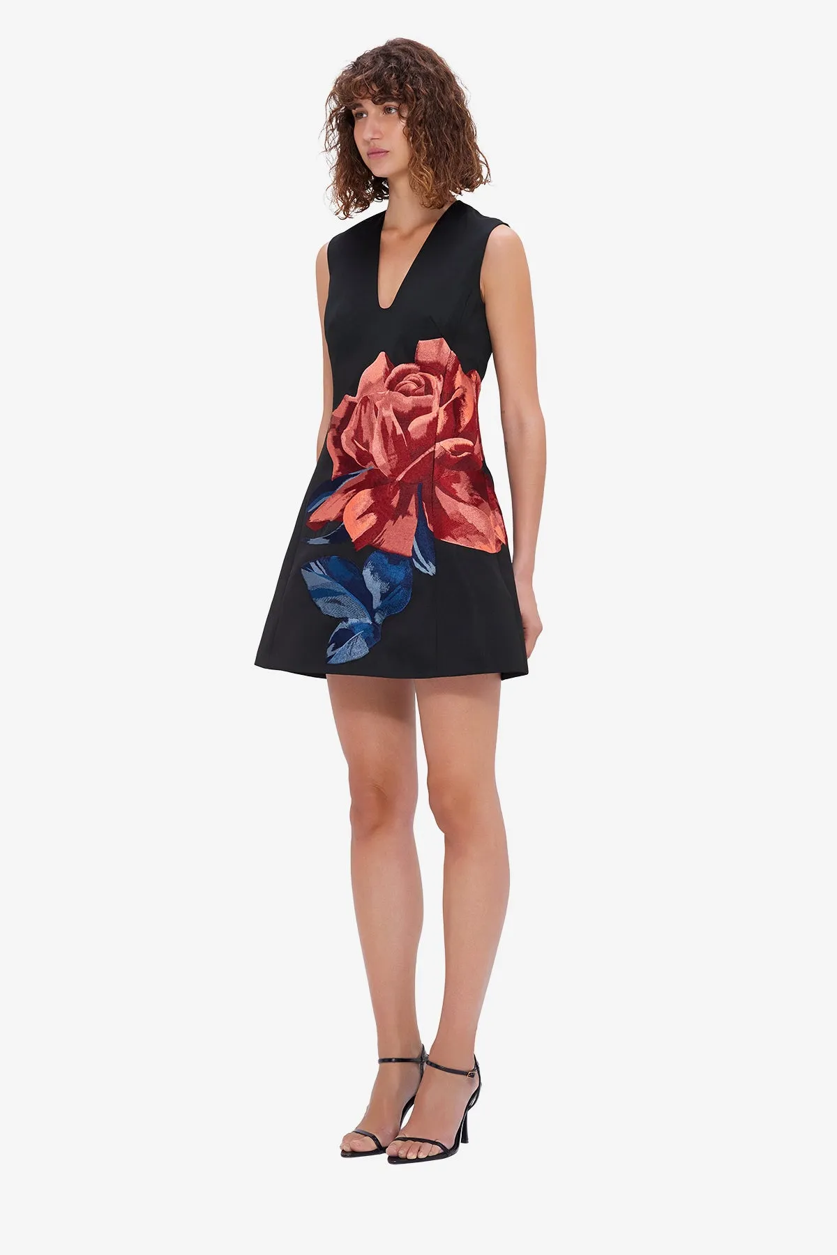 Briana V Neck Mini Dress - Rose Print sold by LEO LIN product image thumbnail 4
