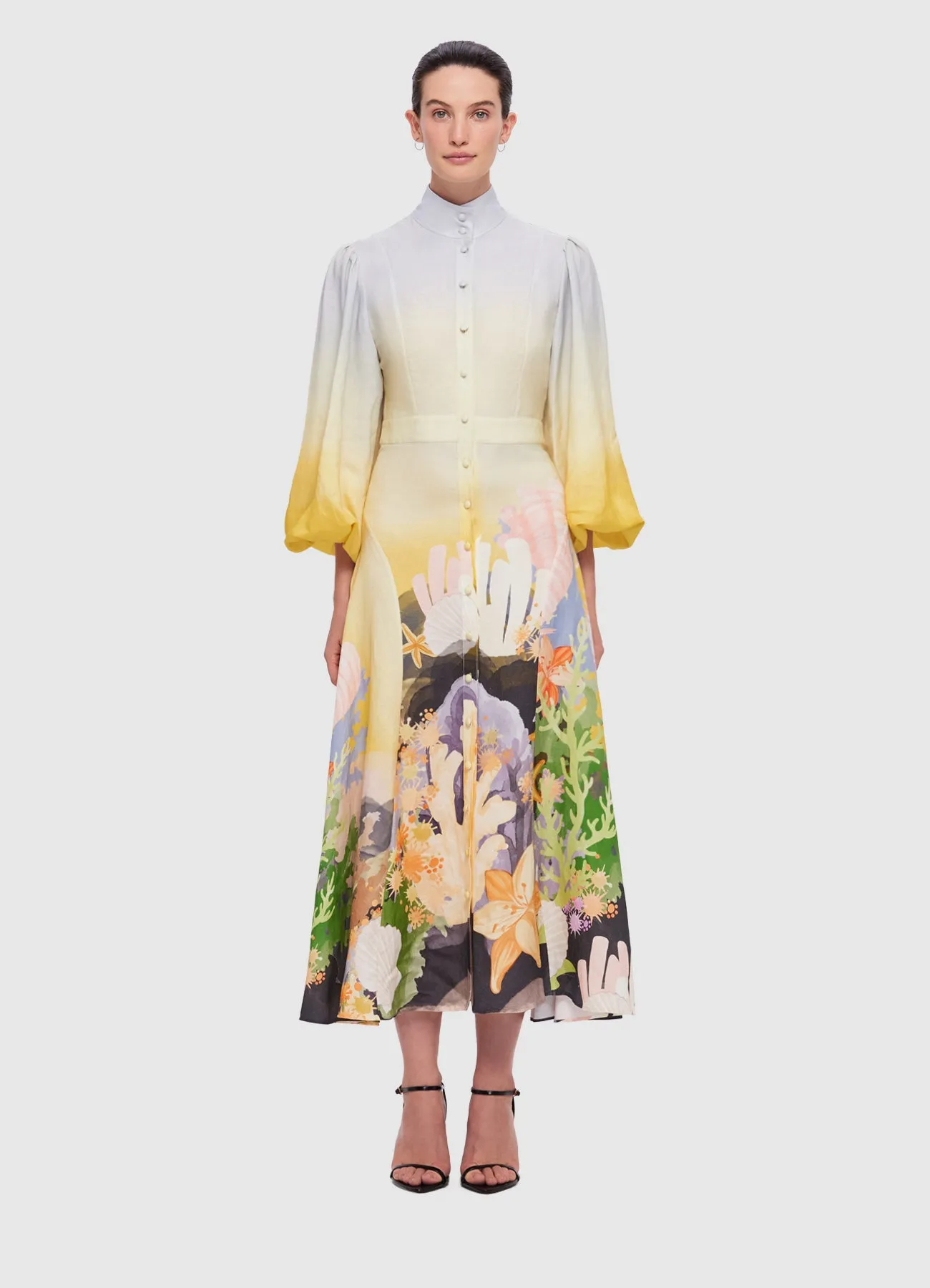 Nellie Midi Dress - Neptune Print in Seashell sold by LEO LIN product image thumbnail 2