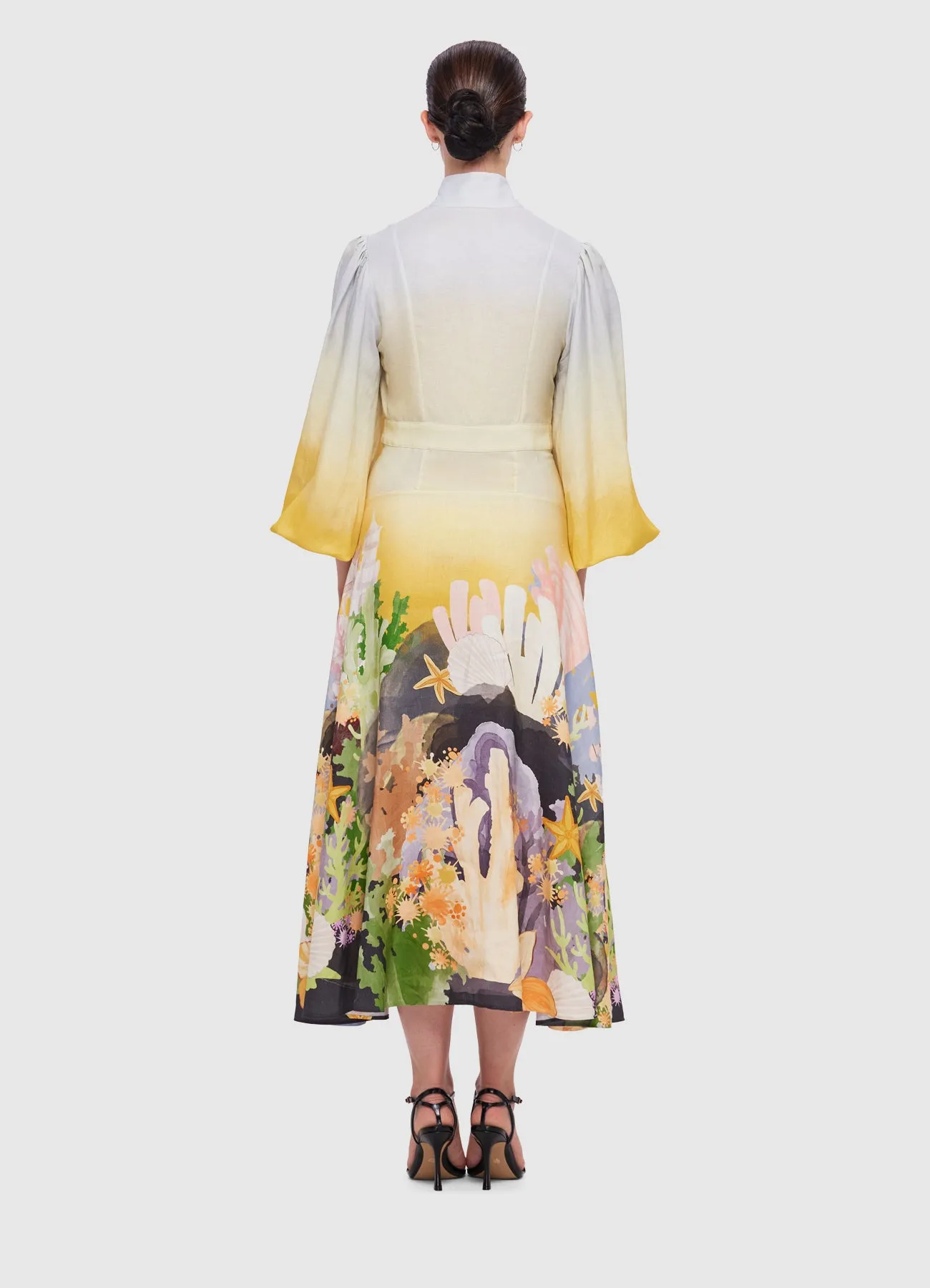 Nellie Midi Dress - Neptune Print in Seashell sold by LEO LIN product image thumbnail 4