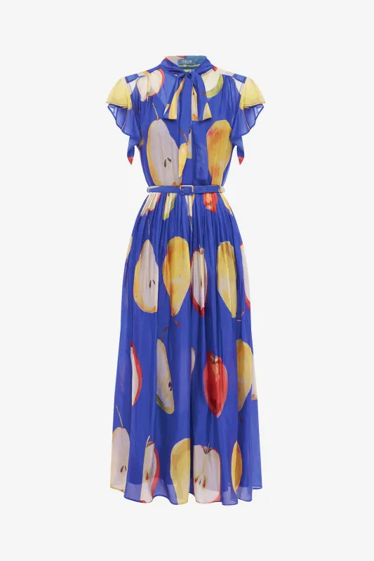 Grace Flutter Sleeve Midi Dress - Pear Print sold by LEO LIN