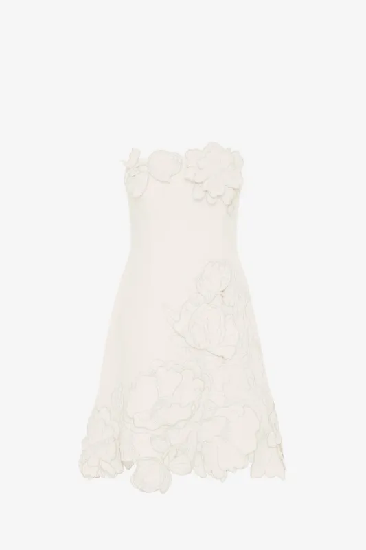 Ayla Appliqué Bustier Mini Dress - Vanilla sold by LEO LIN