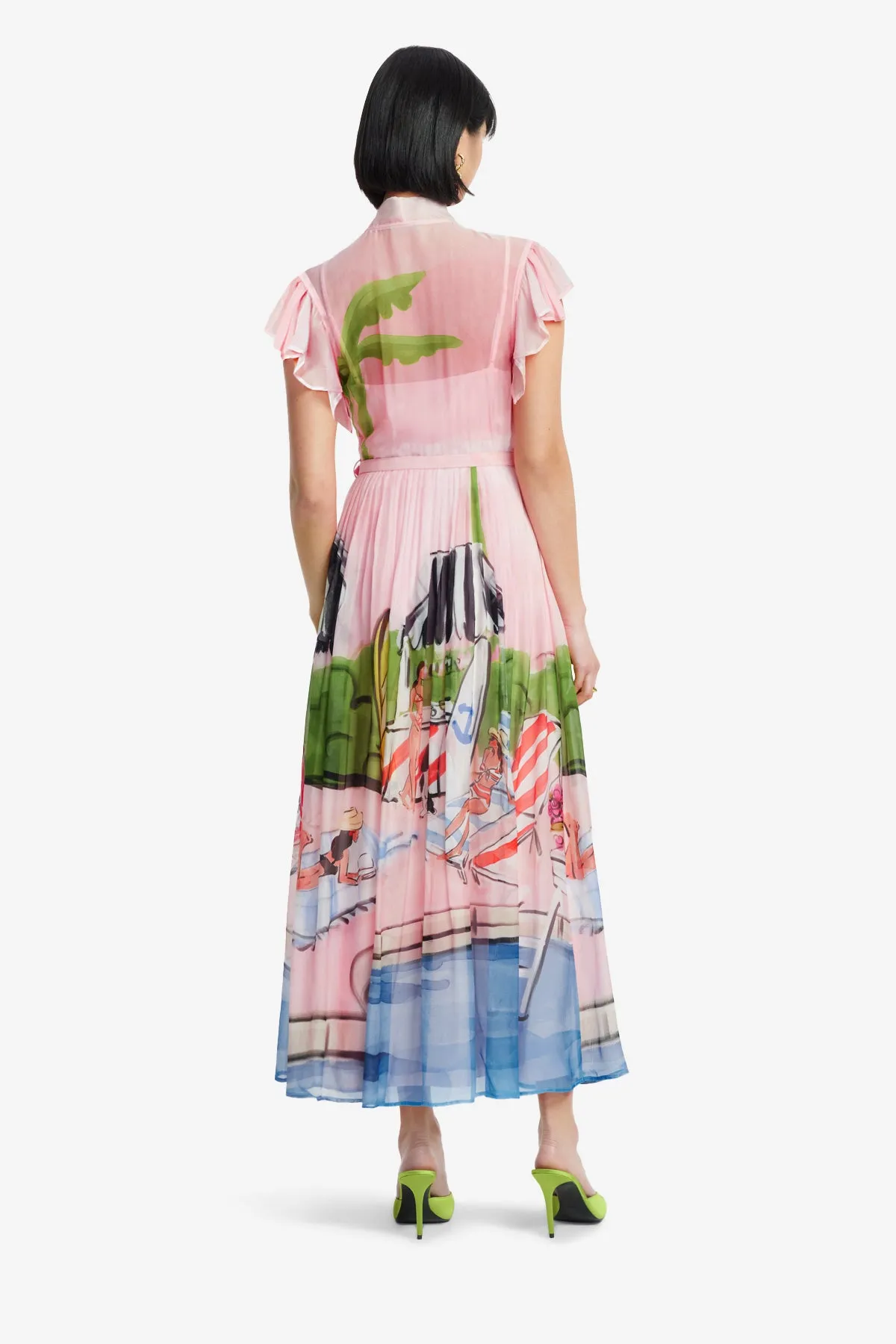 Grace Flutter Sleeve Midi Dress - Riviera Print sold by LEO LIN product image thumbnail 4