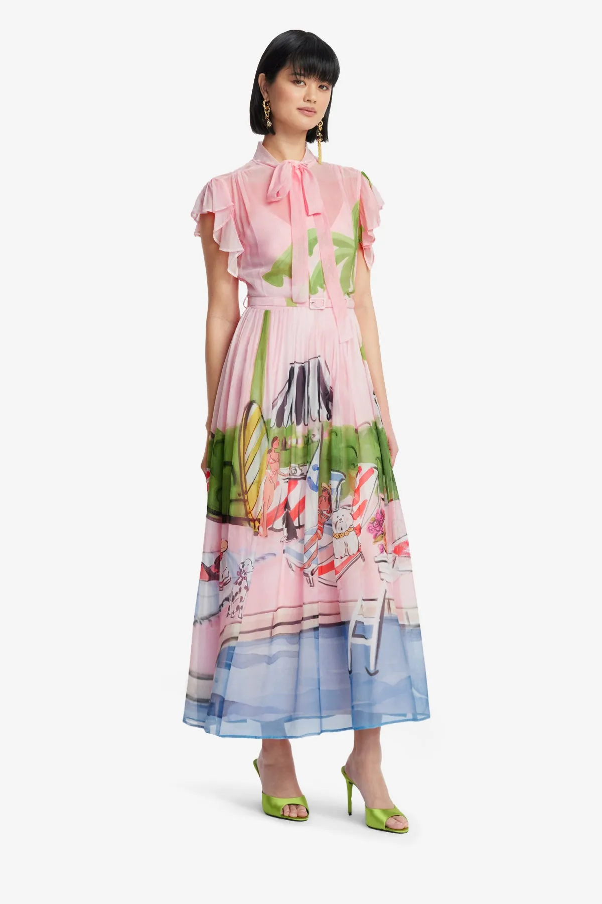 Grace Flutter Sleeve Midi Dress - Riviera Print sold by LEO LIN product image thumbnail 3