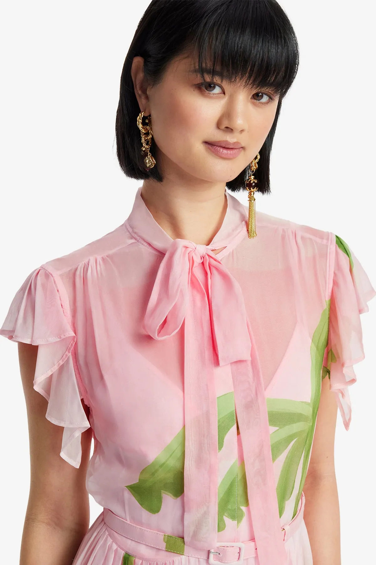 Grace Flutter Sleeve Midi Dress - Riviera Print sold by LEO LIN product image thumbnail 5