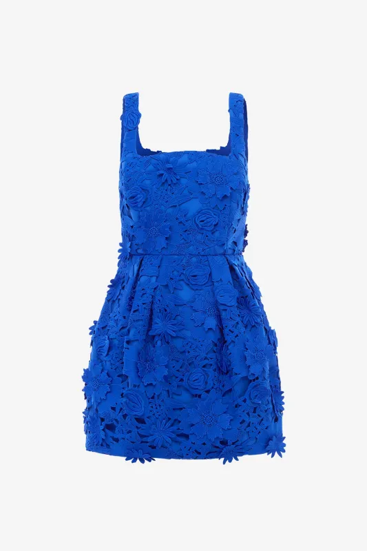 Piper Lace Mini Dress - Lapis made by LEO LIN