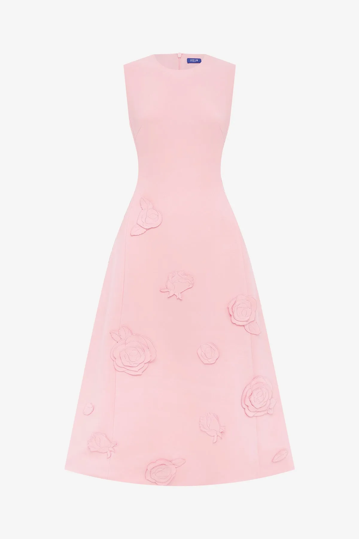 Cleo Appliqué Sleeveless Midi Dress - Blush Pink sold by LEO LIN