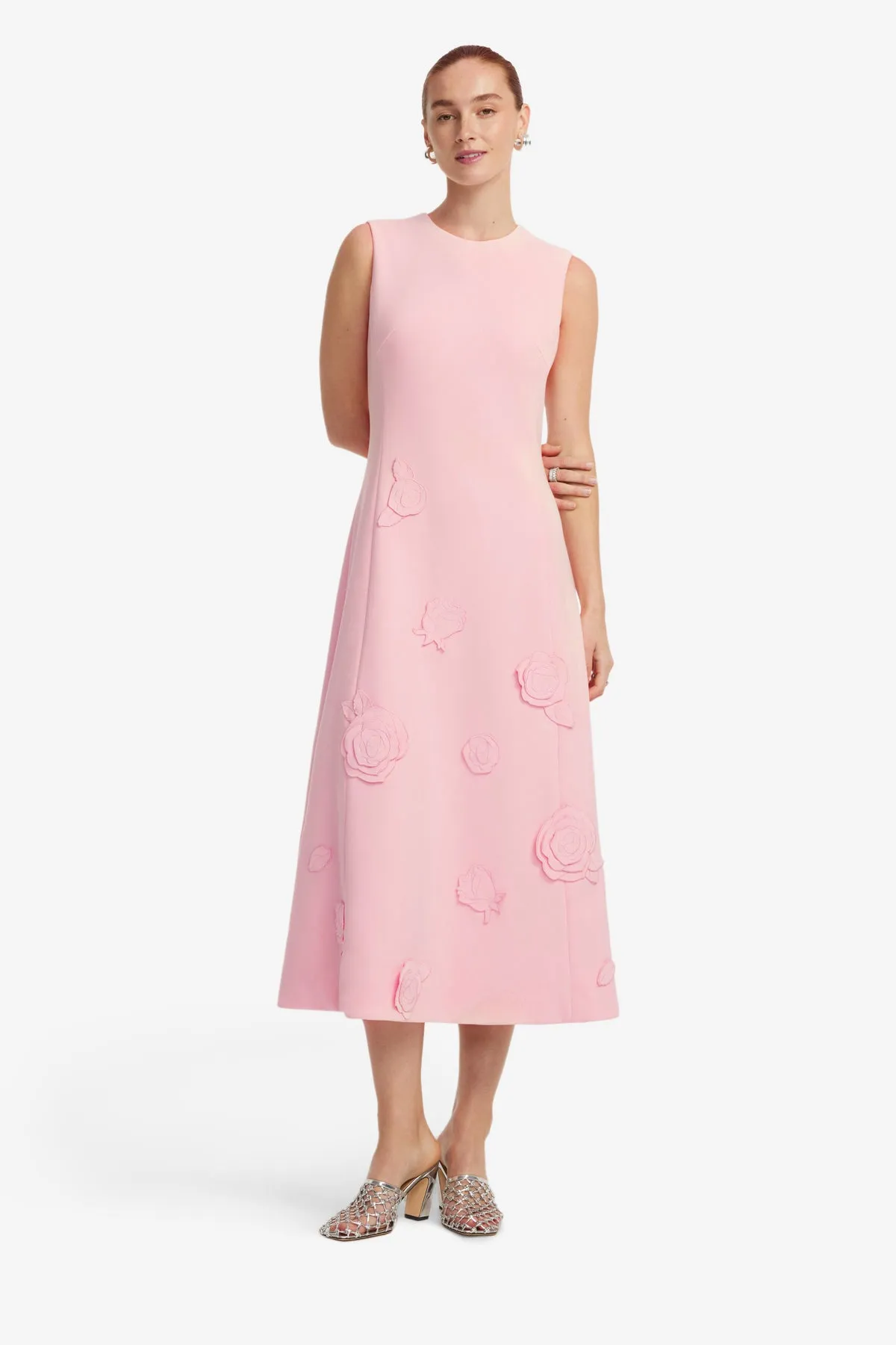 Cleo Appliqué Sleeveless Midi Dress - Blush Pink sold by LEO LIN product image thumbnail 3