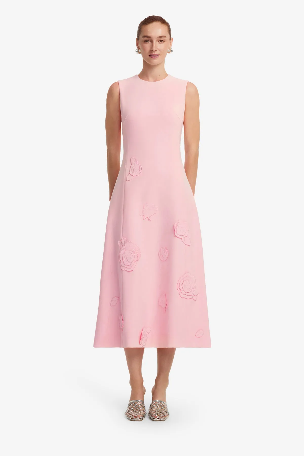 Cleo Appliqué Sleeveless Midi Dress - Blush Pink sold by LEO LIN product image thumbnail 2