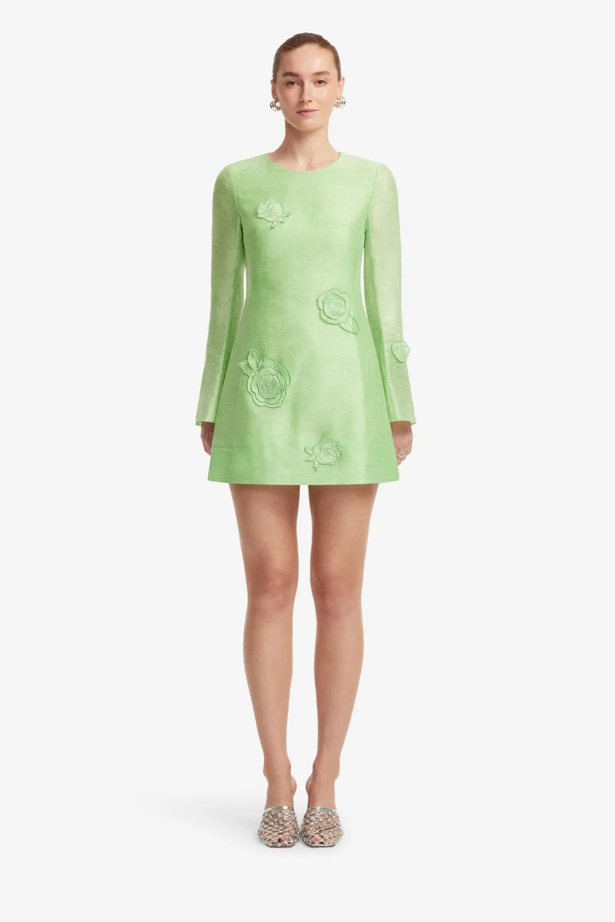 Suzanne Appliqué Long Sleeve Mini Dress - Juniper Green sold by LEO LIN product image thumbnail 2