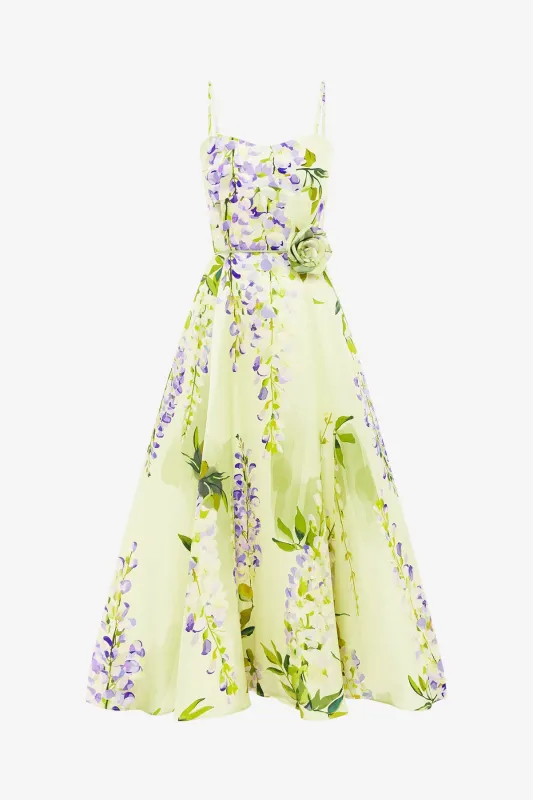 Mariela Midi Dress - Wisteria Print made by LEO LIN