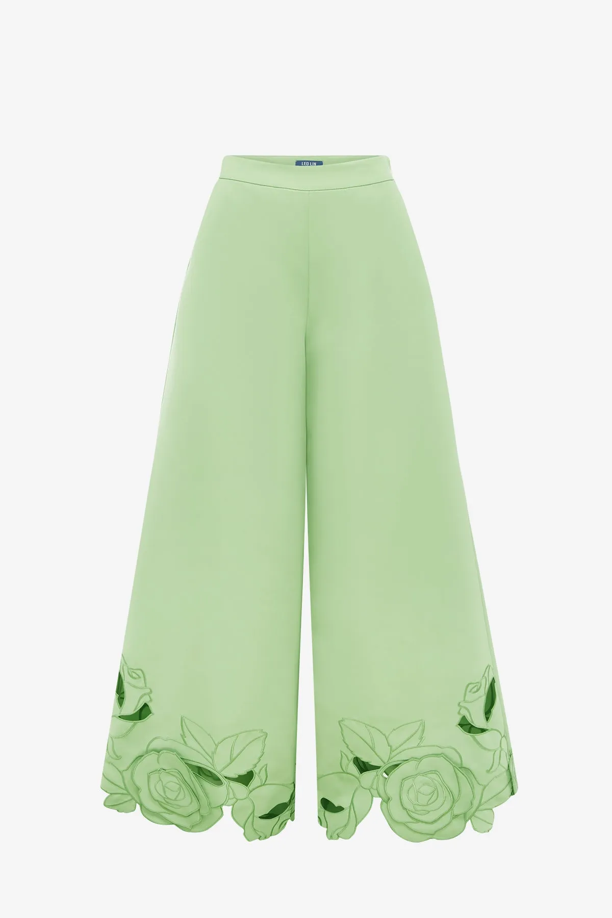 Theodora Appliqué Pants - Juniper Green sold by LEO LIN