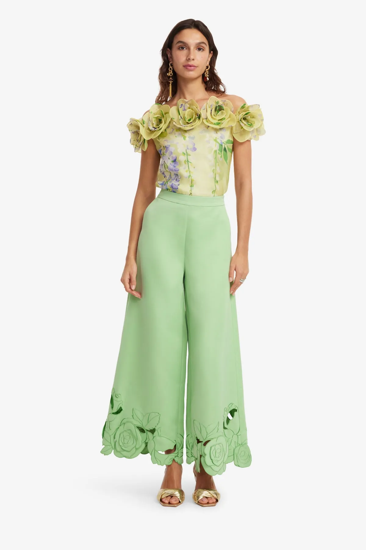Theodora Appliqué Pants - Juniper Green sold by LEO LIN product image thumbnail 3