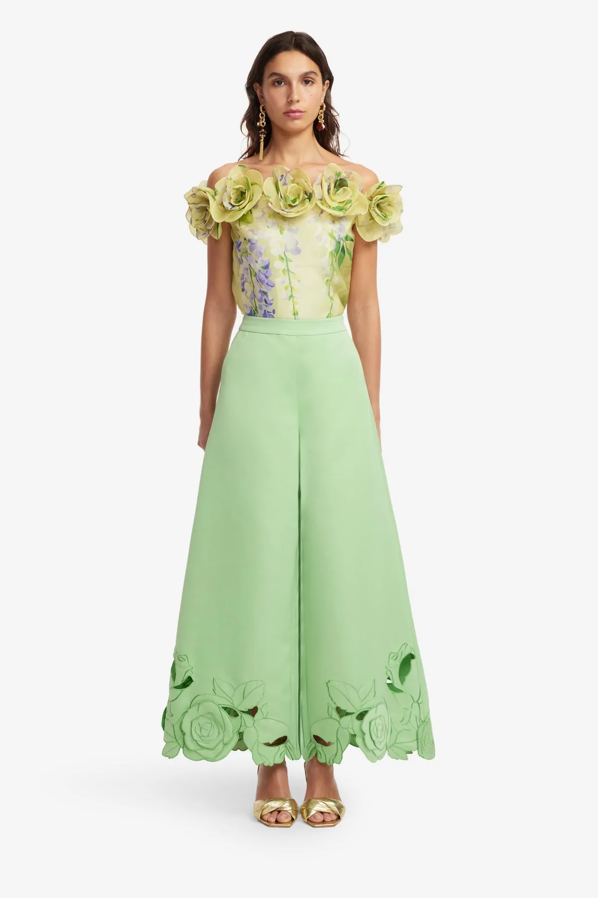 Theodora Appliqué Pants - Juniper Green sold by LEO LIN product image thumbnail 2