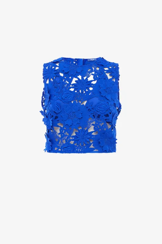 Iris Lace Top - Lapis made by LEO LIN