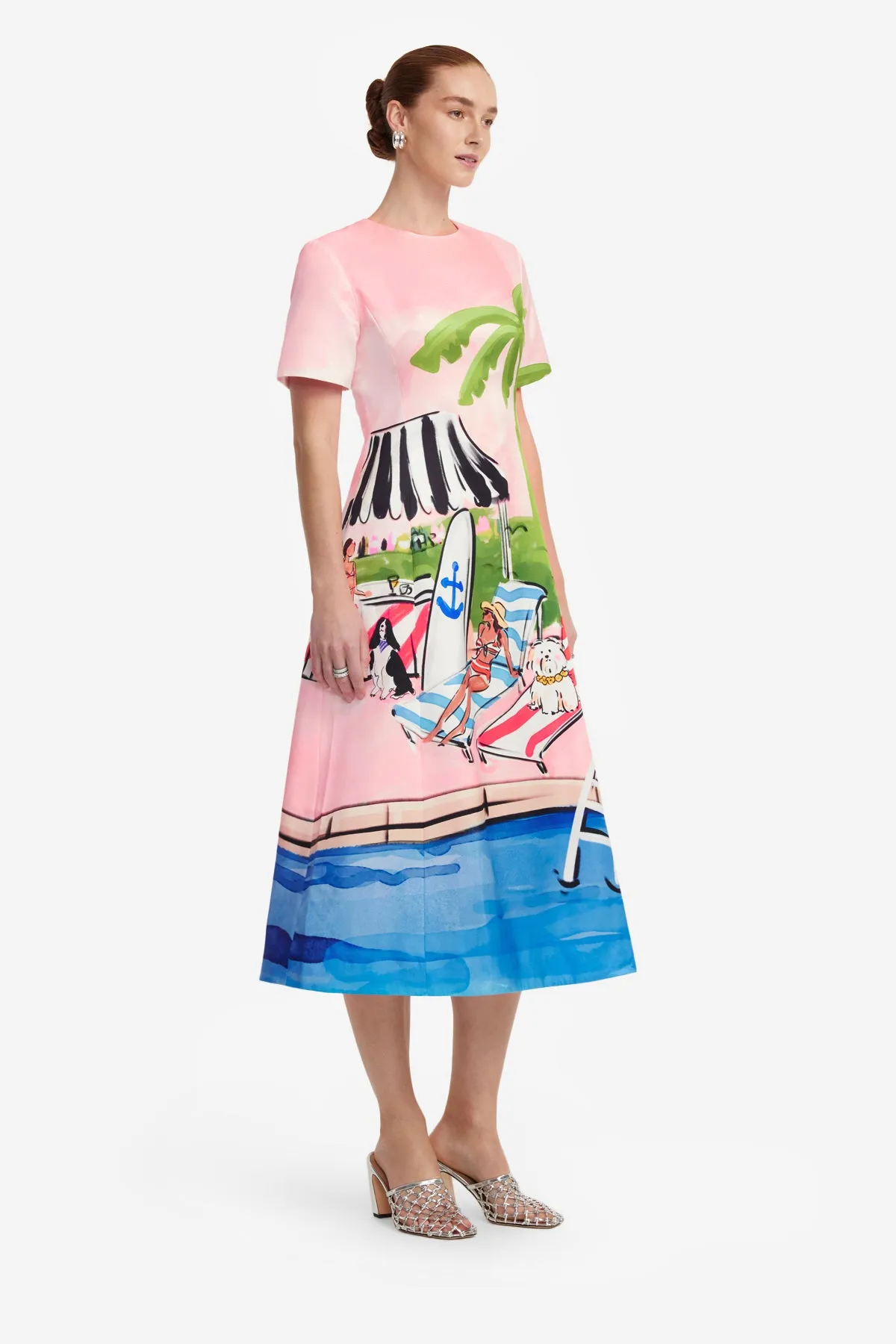 Caroline Short Sleeve Midi Dress - Riviera Print sold by LEO LIN product image thumbnail 4