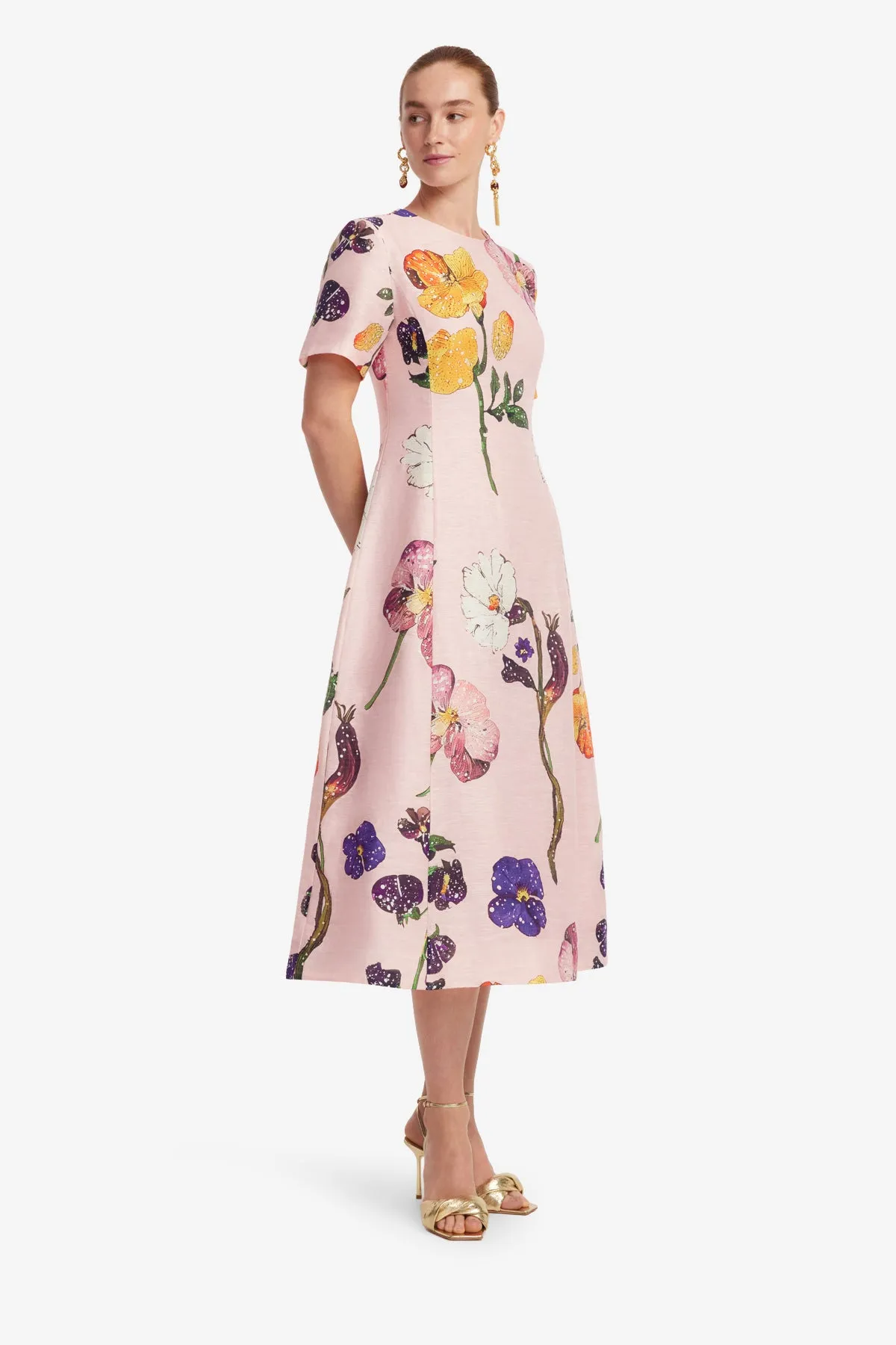Caroline Short Sleeve Midi Dress - Wildbloom sold by LEO LIN product image thumbnail 4