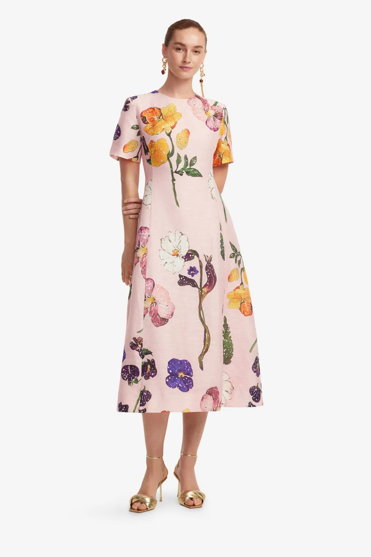 Caroline Short Sleeve Midi Dress - Wildbloom sold by LEO LIN product image thumbnail 3