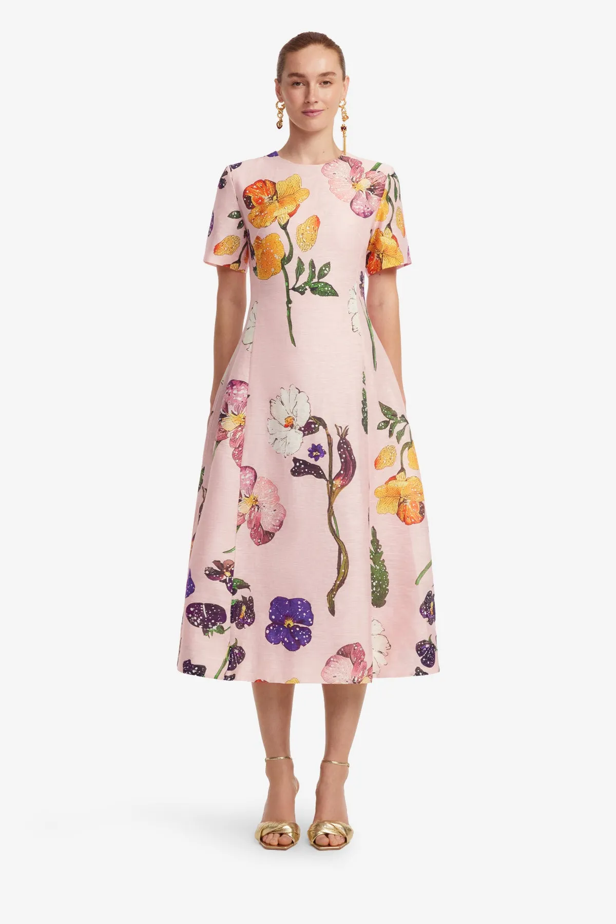 Caroline Short Sleeve Midi Dress - Wildbloom sold by LEO LIN product image thumbnail 2
