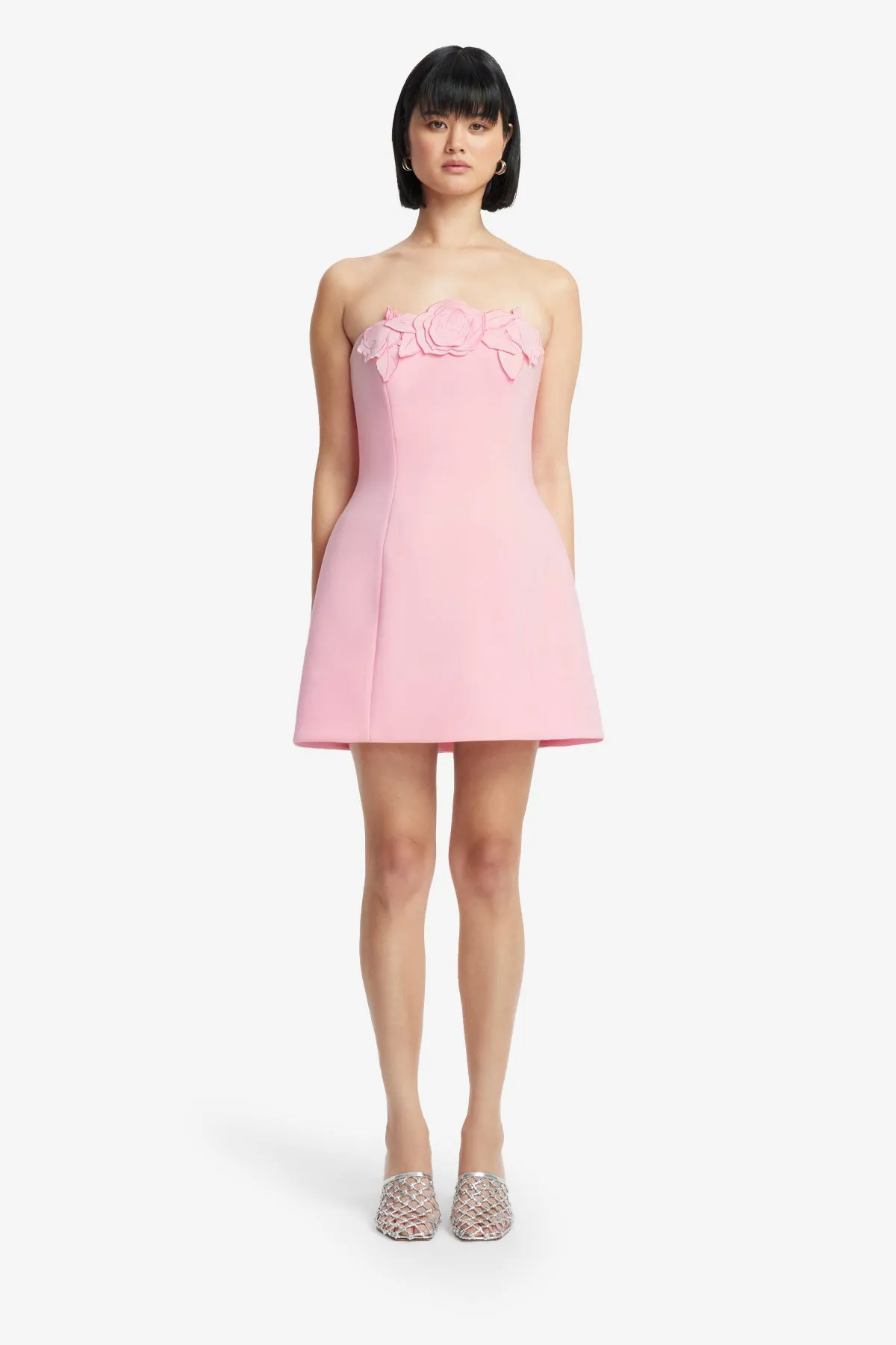 Roselle Appliqué Bustier Mini Dress - Blush Pink sold by LEO LIN product image thumbnail 2