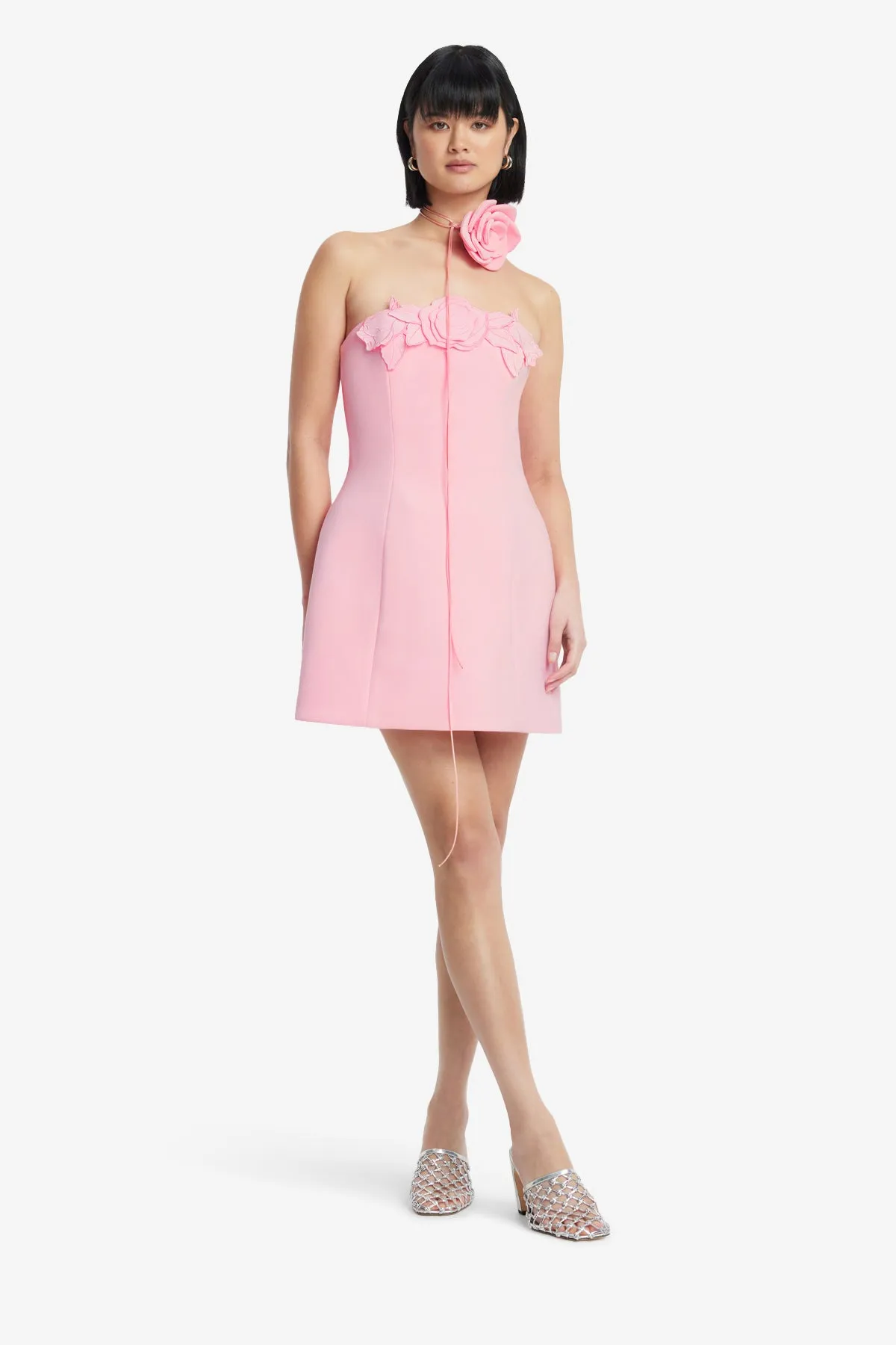 Roselle Appliqué Bustier Mini Dress - Blush Pink sold by LEO LIN product image thumbnail 3