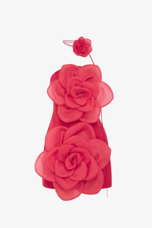 Floret Mini Dress - Scarlet made by LEO LIN